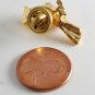 Vintage Bird Cardinal Gold Tone Metal Pin Red Glass Gem Center