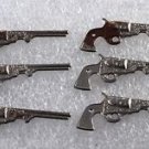 Vintage Lot of 6 Stampings Colt 45 Revolver Silver Metal Findings
