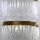 Vintage Clear Hair Comb Gold Topper Pair