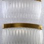 Vintage Clear Hair Comb Gold Topper Pair