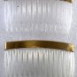 Vintage Clear Hair Comb Gold Topper Pair