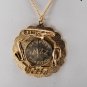 Vintage Newport Jazz Festival Necklace LArge Pendant Gold Metal Jewelry