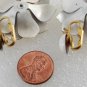 Vintage Pair White Metal 1960's Flower Clip On Earrings Jewelry