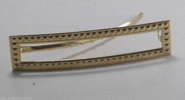 Vintage Gold Metal Rectangle Hair Barrette Accessorie
