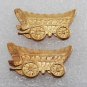 Vintage Chuck Wagon Stamping Pair Nicely Detailed Brass Metal Old West