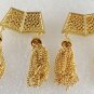 Vintage Gold Plated with Gold Tassels Shoe Clips SHoe Accessories