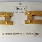 Vintage Sears Gold Metal Shoe Clips NOC Shoe Accents Accessories