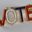 Vintage Red White Blue Enamel Political Vote Pin