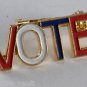 Vintage Red White Blue Enamel Political Vote Pin