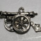Vintage Silver Tone Cannon Pendant Charm Finding