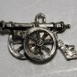 Vintage Silver Tone Cannon Pendant Charm Finding