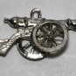 Vintage Silver Tone Cannon Pendant Charm Finding