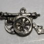 Vintage Silver Tone Cannon Pendant Charm Finding