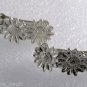 Vintage Hair Barrettes Pair Sunflower Silver Plated Metal Hair Accessories