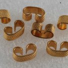 Vintage Set of 6 Bumped Gold Metal Connectors Jewelry Making