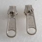 Pair of Large YKK SIlver Metal Zipper Slider 9C Luggage Sports Equipment Large