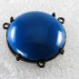 Vintage Blue PLastic and Metal 3 Hole Connector Bead Finding Jewelry Making