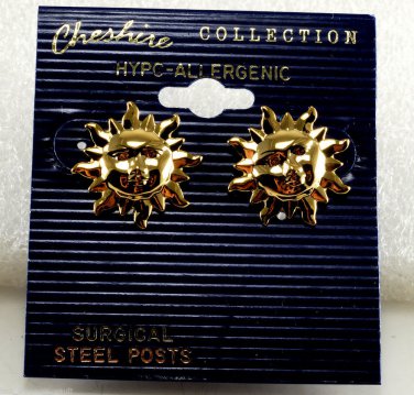 Cheshire Collection Gold Plated Sun Earring Jewelry