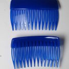 VINTAGE HAIR COMBS BLUE PAIR HONG KONG HAIR ACCESSORIES