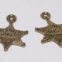 VTG Gold Metal Deputy US Marshall Badge Pendant Pair