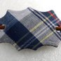 Vintage Hair Slide STick Barrette Plaid Fabric on Leather Wood Accessorie