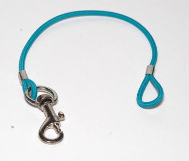 STRETCHY BUNGEE CORD AQUA KEYCHAIN PAGER CELL PHONE