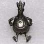 Vintage Silver Pewter Onion Happy Face Pin Jewelry