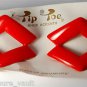Vintage Red Tip Toe SHoe Clips Art Deco Style Plastic Shoe Accessories