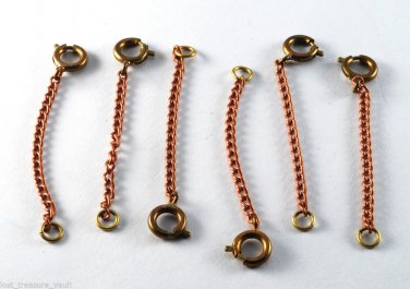 Vintage Copper Brass Chain Guard Extender Safety Clasp Catch Jewelry Making  6