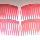 Vintage Pink Hair Comb Hair Plastic Accessories Set 4