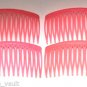Vintage Pink Hair Comb Hair Plastic Accessories Set 4