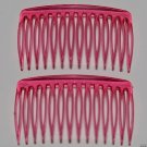Vintage Pink Plastic Hair Comb Hair Clip Pair Accessory