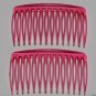 Vintage Pink Plastic Hair Comb Hair Clip Pair Accessory