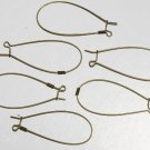 Vintage Brass Metal Oval Loop Ear Wire Jewelry Making 6