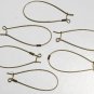 Vintage Brass Metal Oval Loop Ear Wire Jewelry Making 6
