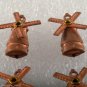 Vintage Set of 4 Wind Mill Moving Blades Copper STamping Pendant Jewelry Making