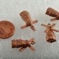 Vintage Set of 4 Wind Mill Moving Blades Copper STamping Pendant Jewelry Making
