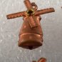 Vintage Set of 4 Wind Mill Moving Blades Copper STamping Pendant Jewelry Making