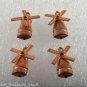 Vintage Set of 4 Wind Mill Moving Blades Copper STamping Pendant Jewelry Making
