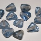 Vintage Light Blue Triangle Drilled Glass Bead Finding