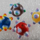 Vintage Lampwork Glass Beads Set of 4 Assorted Colors Beading Finding