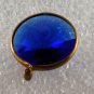 Vintage Faceted Dangle Beads Blue Plastic Brass Lot of 6 Jewelry Making 18mm