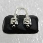 Black Handbag Pocketbook Magnet Silver Metal Black Enamel Accessorie