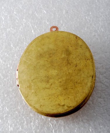 Vintage Oval Locket Raw Brass Copper 36x45mm Pendant Jewelry Making
