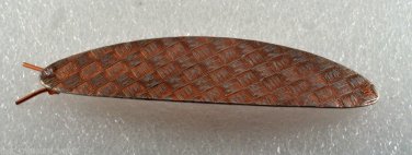 Vintage Hair Barrette Etched Copper Plated Steel 4" Hair Accessorie
