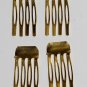 Vintage Combs Set of 4 Gold Toine Metal Mini Hair Accessorie