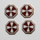Vintage Set of 4 Copper Enamel Cross Findings Stamping