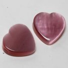Vintage Synthetic Cat Eye Pink Heart Glass Bead Finding