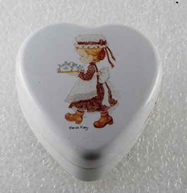 VTG Heart Shaped Tin Little Maid Sarah Kay Valentine Australia Made Switzerland