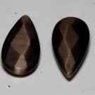 VTG Brown Glass Synthetic Cat Eye Faceted Bead Finding